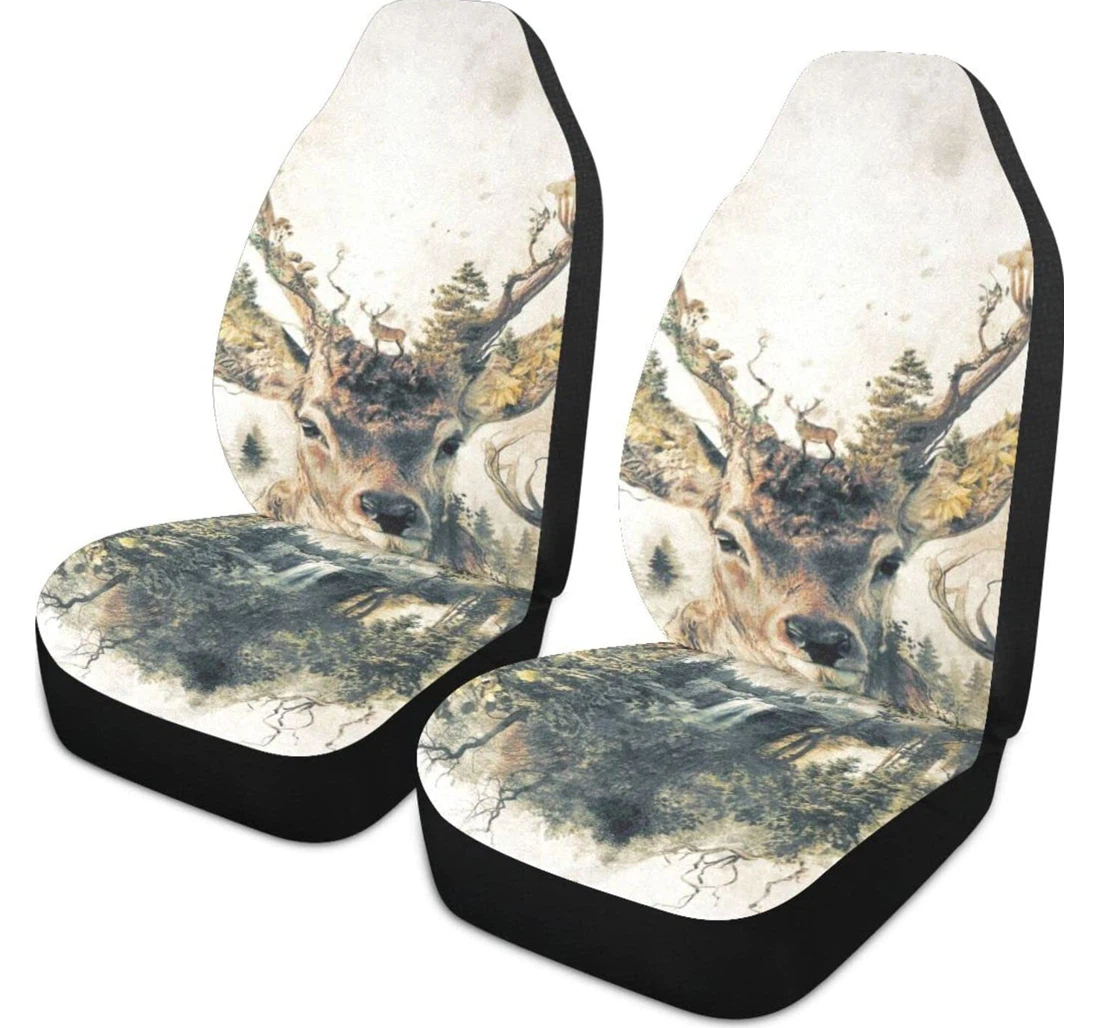 My Nature Surrealism Original Art Deer Universal Front Car Seat Cover