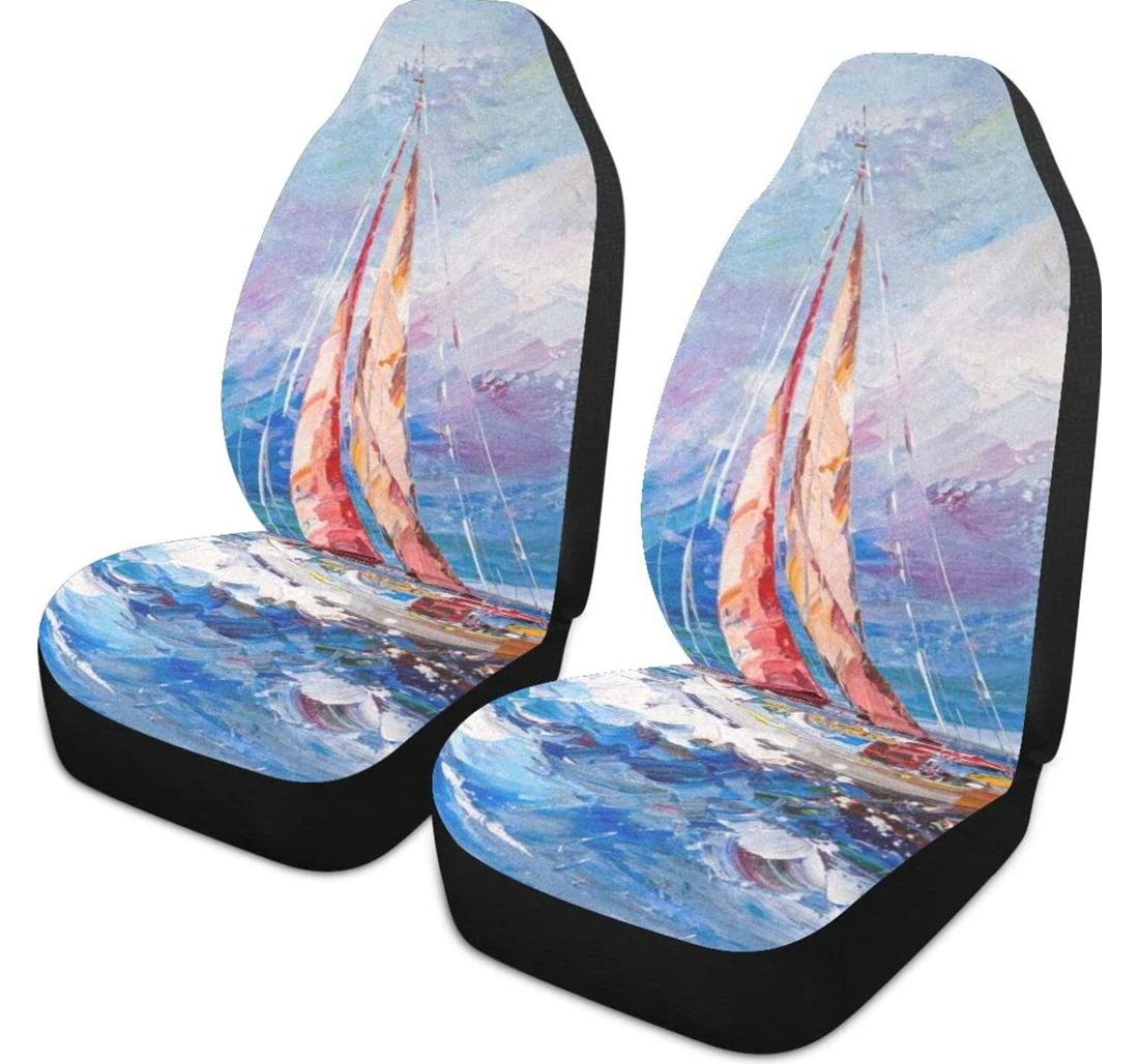 Sunrise Watercolor Universal Front Car Seat Cover
