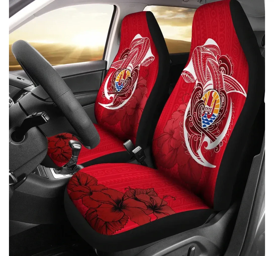 Tahiti Shark Coat Of Arms Th4 Universal Front Car Seat Cover