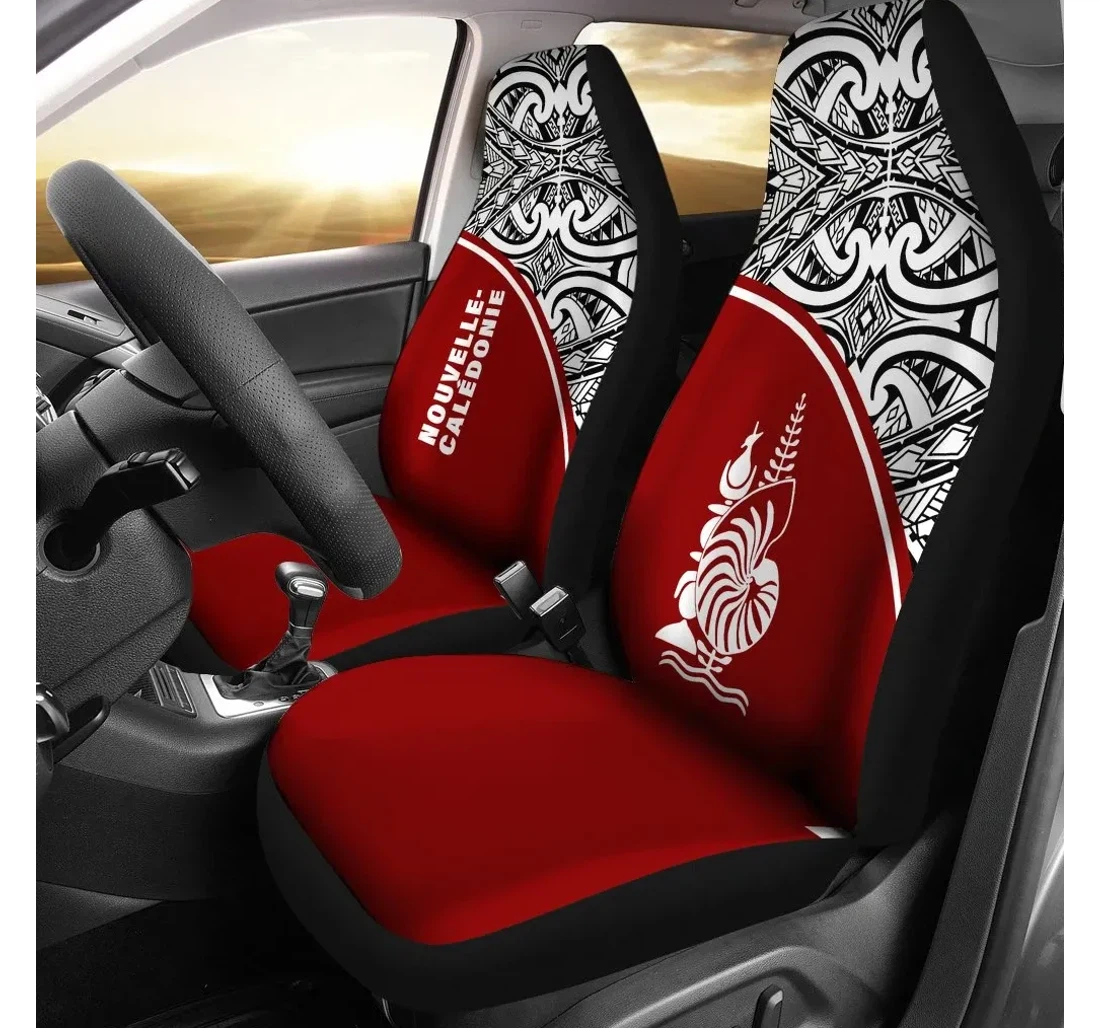 New Caledonia Polynesian Red Curve Bn11 Universal Front Car Seat Cover