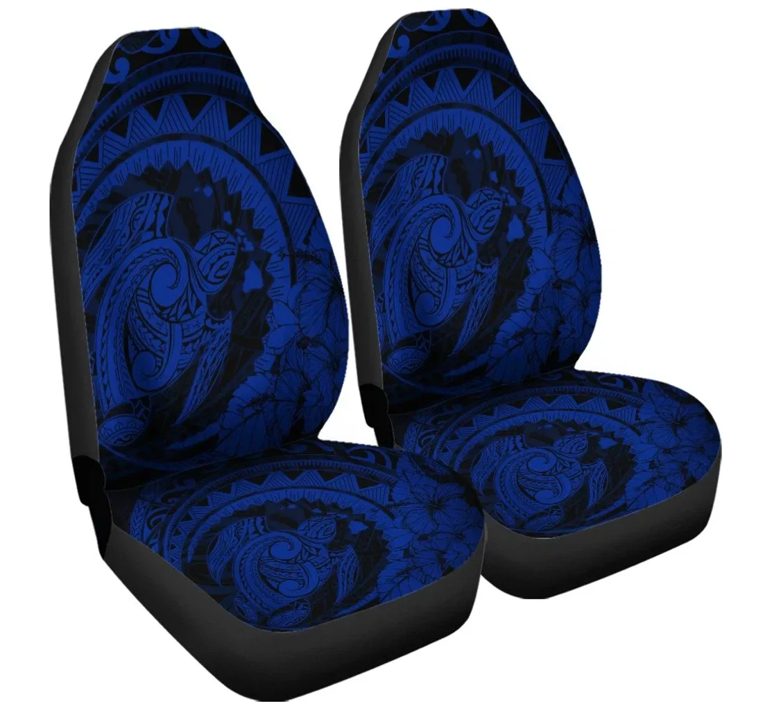 Accessory Hawaiian Kanaka Honu Map Hibiscus Globular Polynesian Blue Ah Jr Universal Front Car Seat Cover