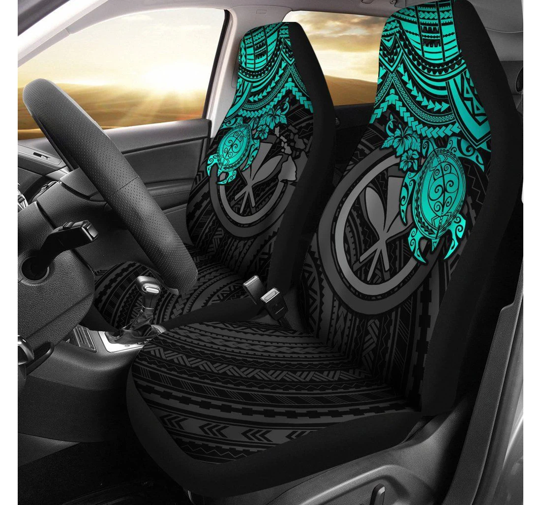 Polynesian Hawaii Turquoise Turtle Bn15 Universal Front Car Seat Cover