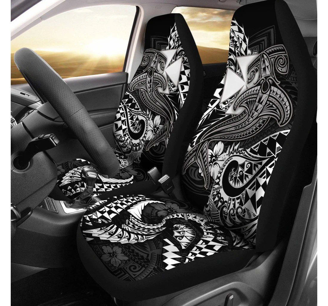 Wallis And Futuna White Shark Polynesian Tattoo Bn18 Universal Front Car Seat Cover