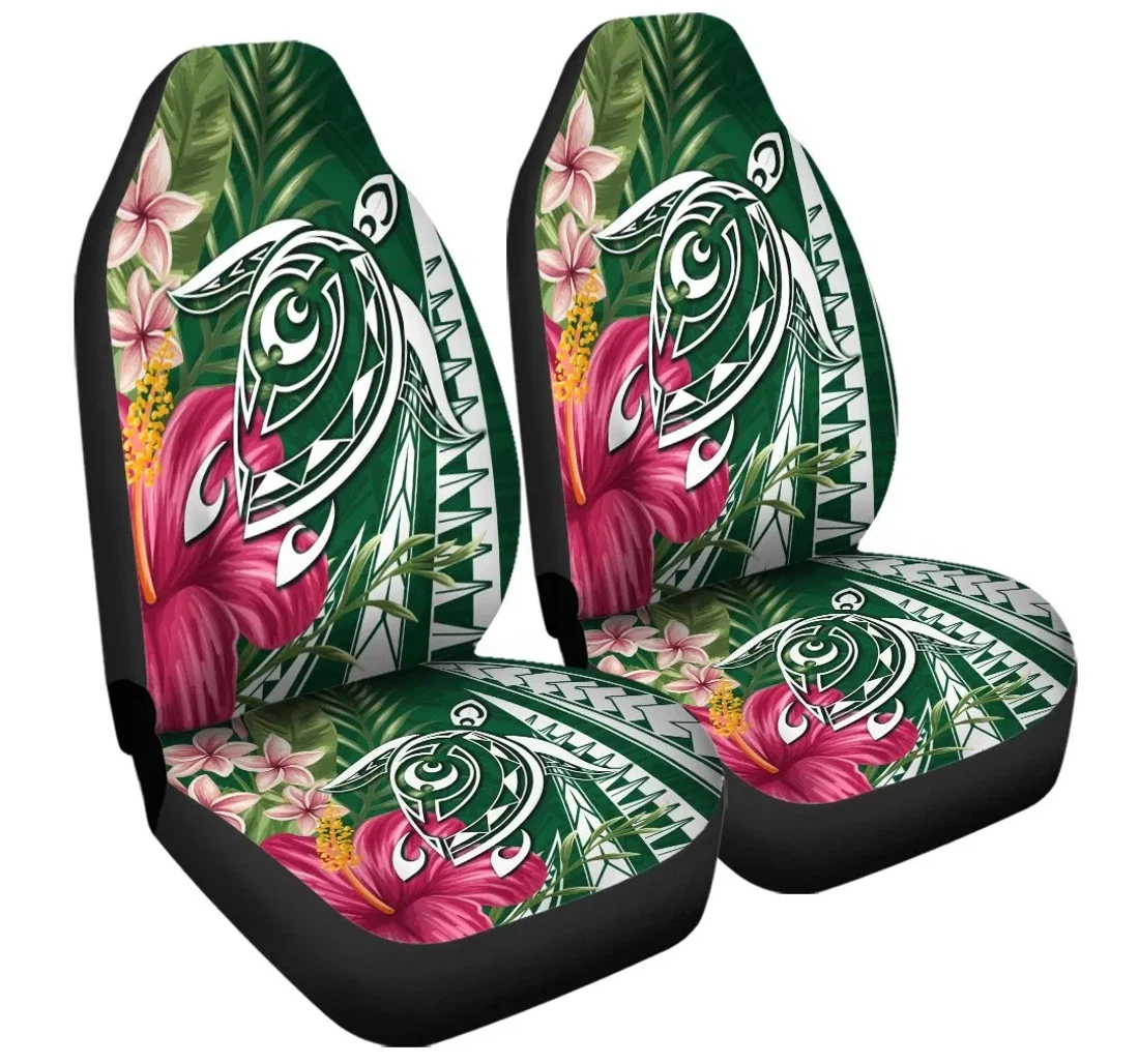 Accessory Hawaii Polynesian Turtle Tropical Hibiscus Plumeria Green Ah J4r Universal Front Car Seat Cover