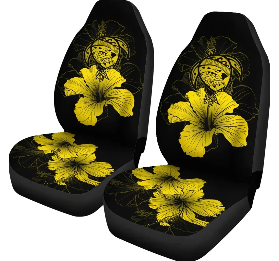 Accessory Hawaii Hibiscus Turtle Map Yellow Ah J9 Universal Front Car Seat Cover