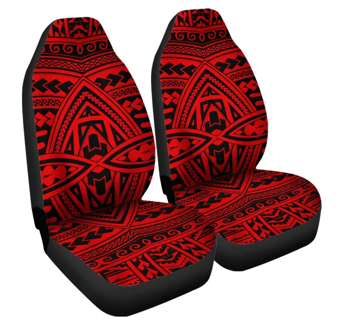 Accessory Polynesian Seamless Red Ah J6 Universal Front Car Seat Cover