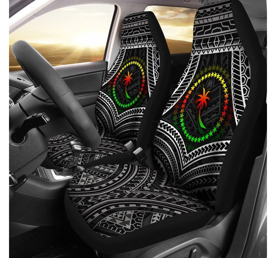 Chuuk Polynesian Chuuk Flag Reggae Color Bn18 Universal Front Car Seat Cover
