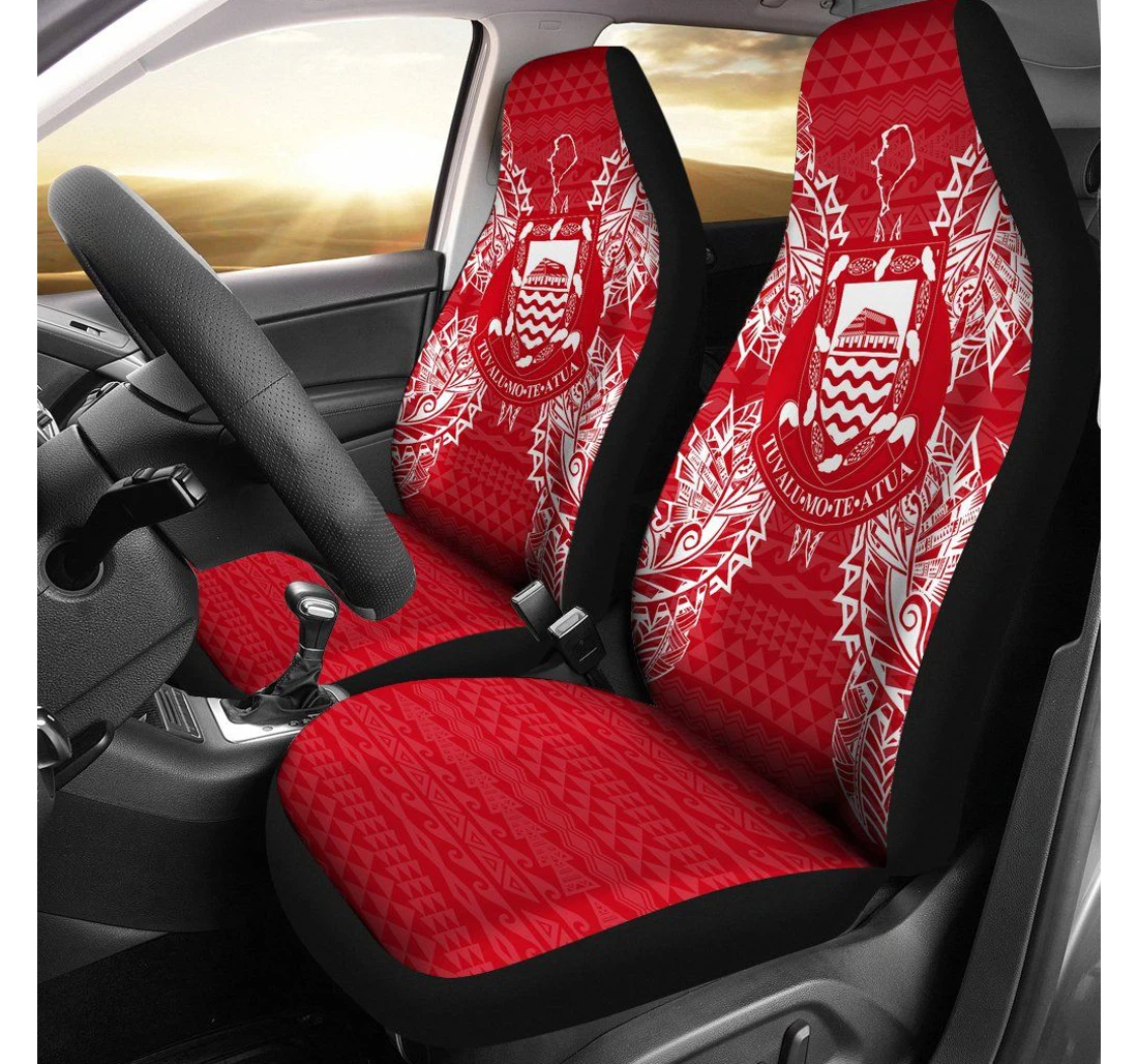 Tuvalu Polynesia Map Red White Bn39 Universal Front Car Seat Cover