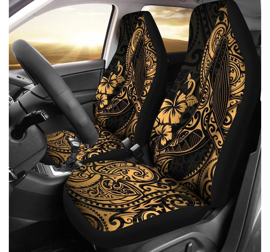 Polynesian Hawaii Polynesian Golden Humpback Whale Bn15 Universal Front Car Seat Cover