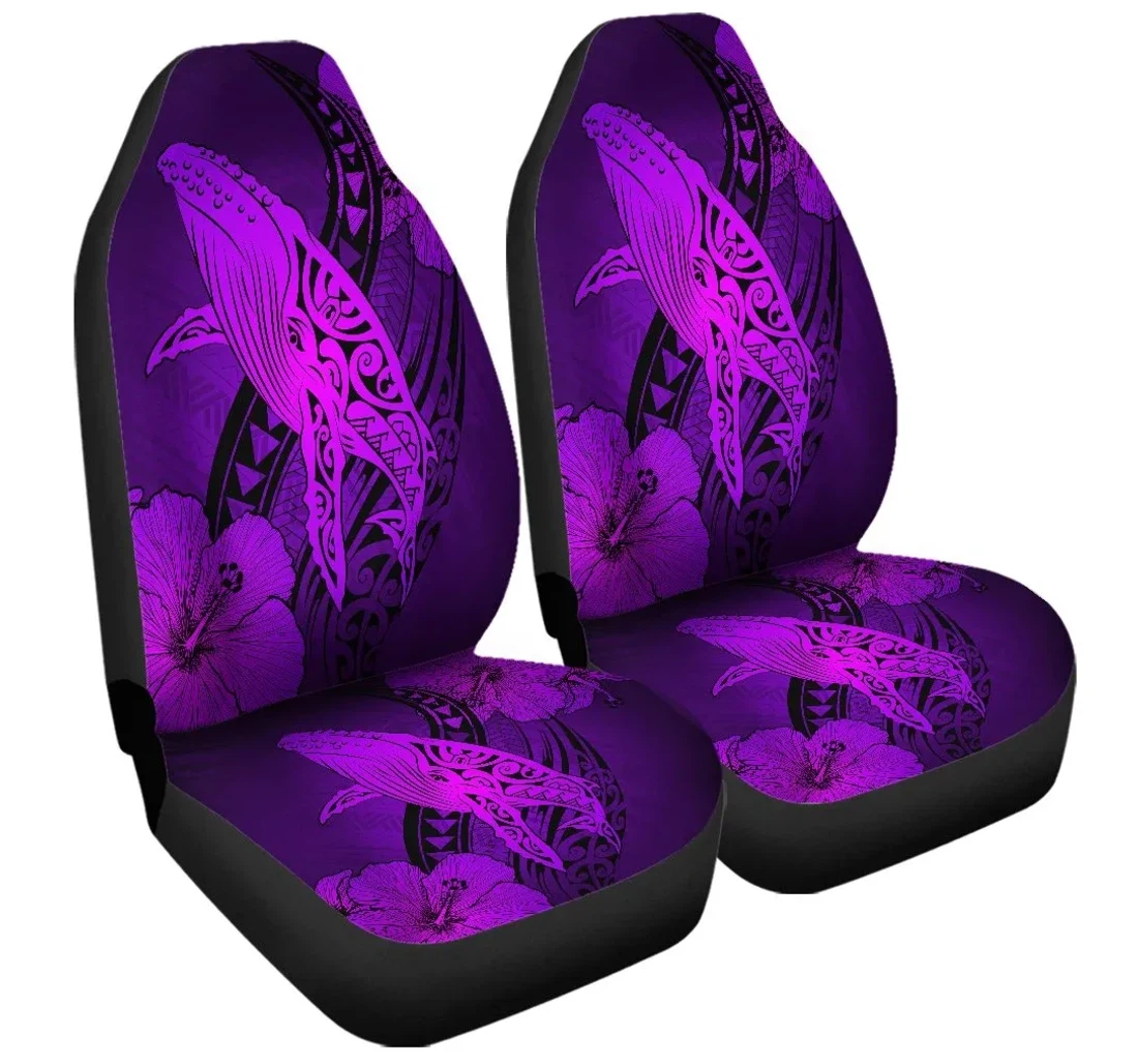 Accessory Hawaiian Map Whale Swim Hibiscus Polynesian Purple Ah J6r Universal Front Car Seat Cover