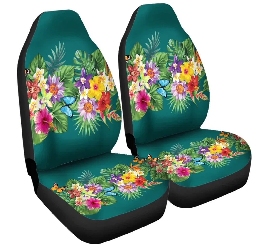 Accessory Hawaiian Tropical Strelitzia Plumeria Orchids Hibiscus Polynesian Ah Jr Universal Front Car Seat Cover
