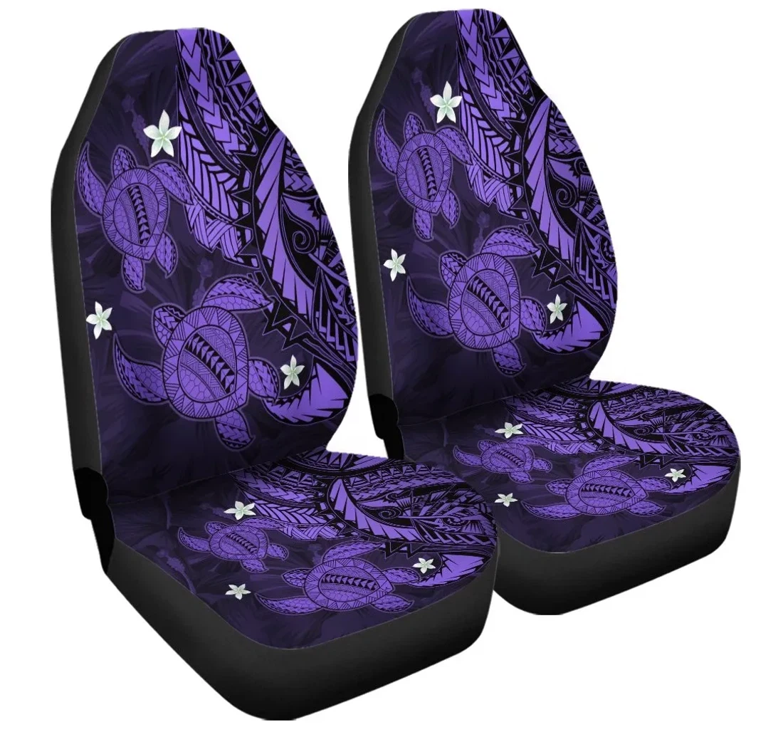 Accessory Hawaii Polynesian Turtle Hibiscus Purple Ah J4r Universal Front Car Seat Cover