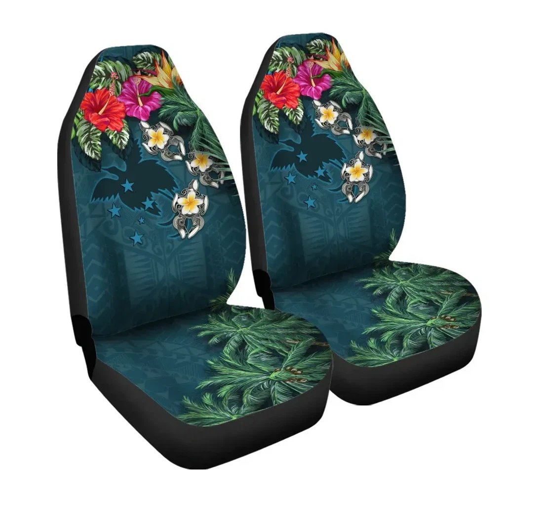 Papua New Guinea Hibiscus Turtle Tattoo Blue A02 Universal Front Car Seat Cover