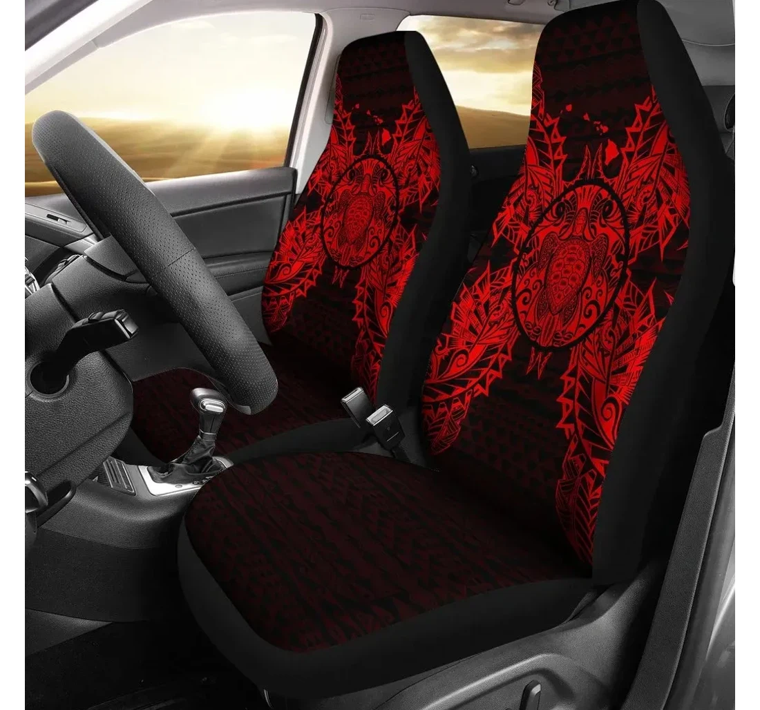 Turtle Hawaii Polynesia Map Red Bn39 Universal Front Car Seat Cover