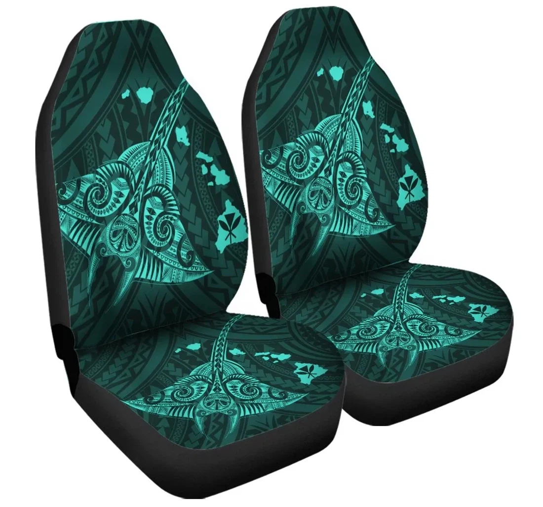 Accessory Hawaiian Map Kanaka Manta Ray Polynesian Turquoise Ah J4r Universal Front Car Seat Cover
