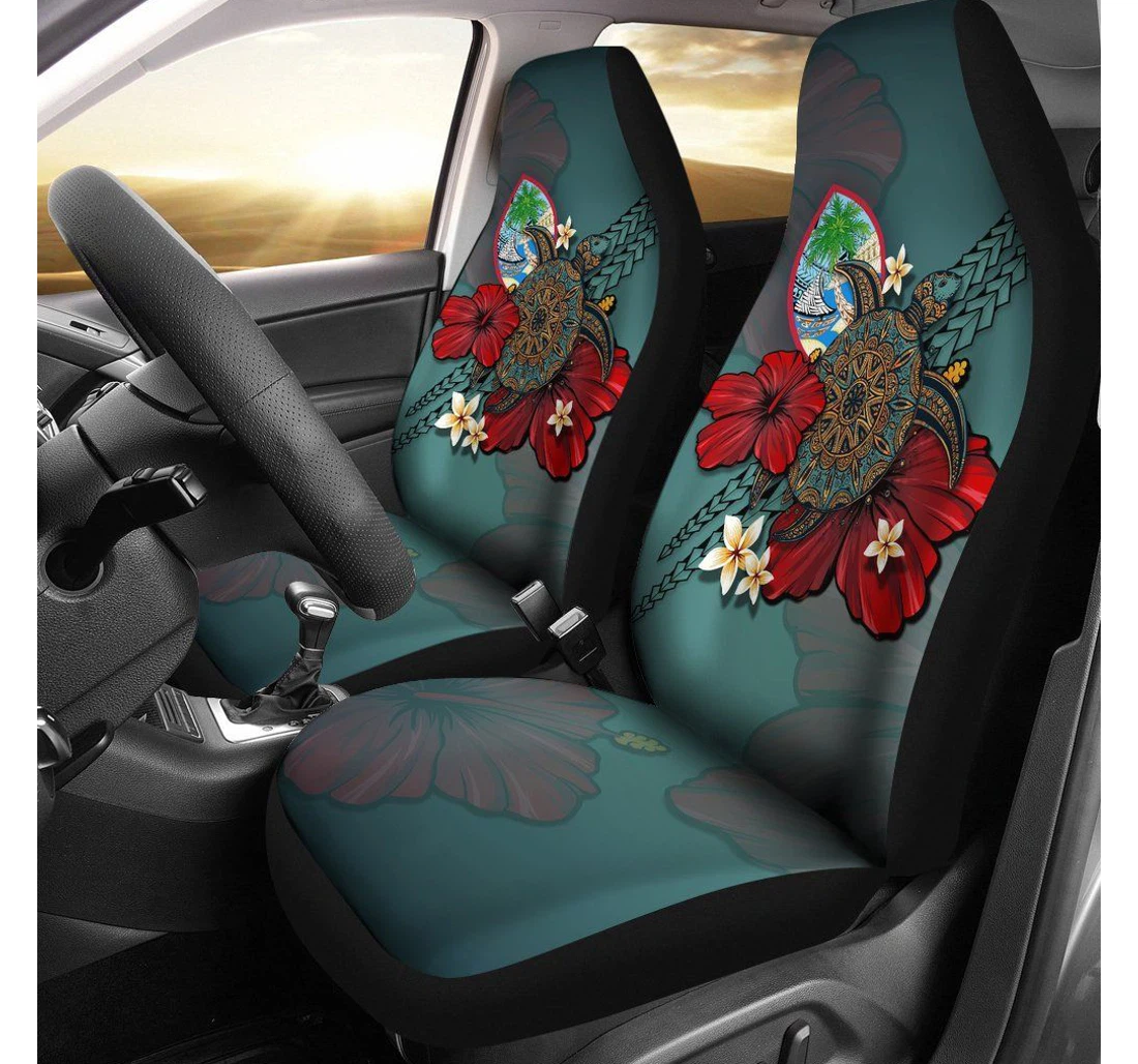 Guam Blue Turtle Tribal A24 Universal Front Car Seat Cover