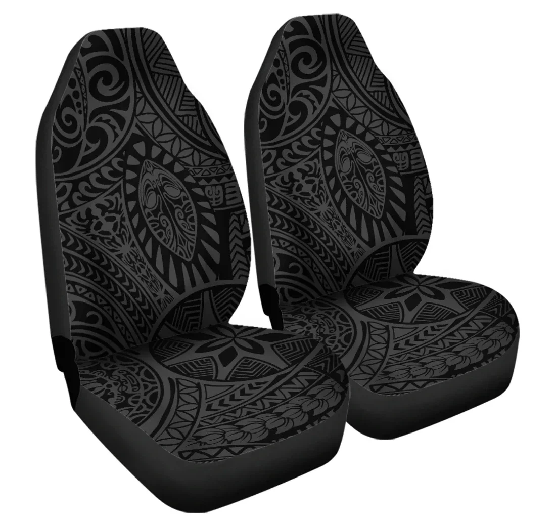 Accessory Polynesian Hawaiian Style Tribal Tattoo Gray Ah J6 Universal Front Car Seat Cover