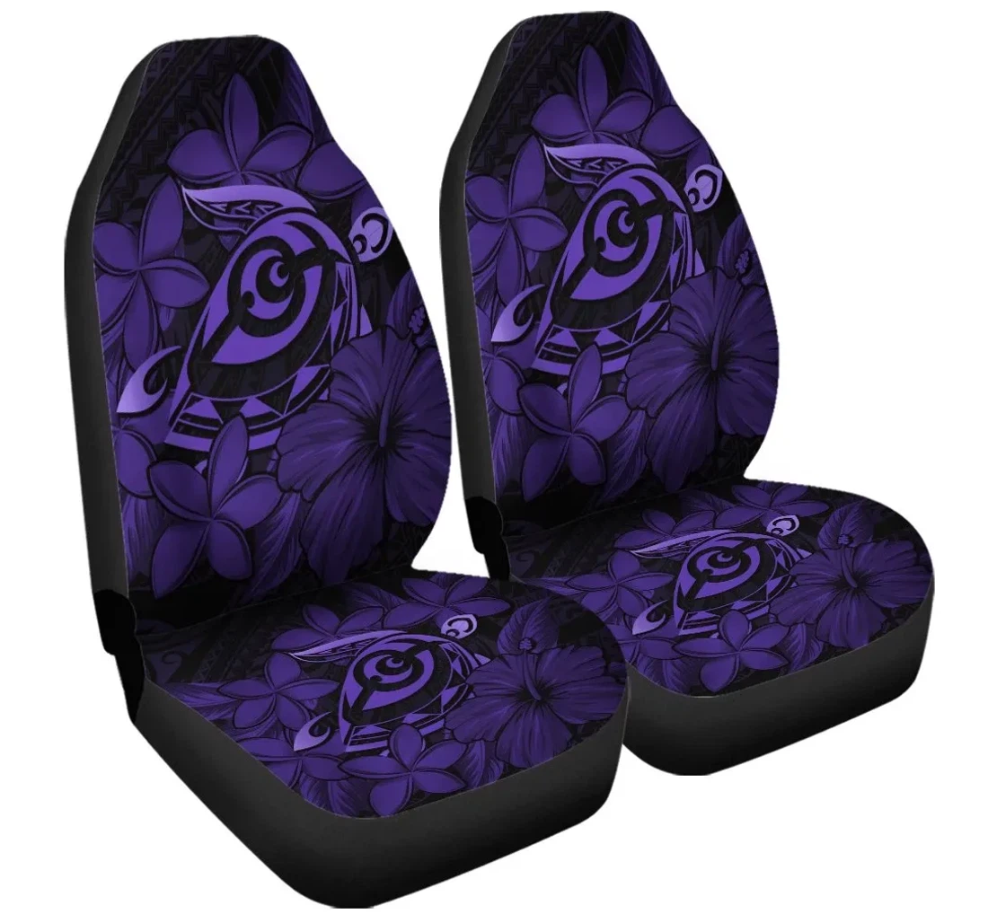 Accessory Hawaiian Turtle Hibiscus Plumeria Kanaka Polynesian Purple Soft Style Ah J4r Universal Front Car Seat Cover