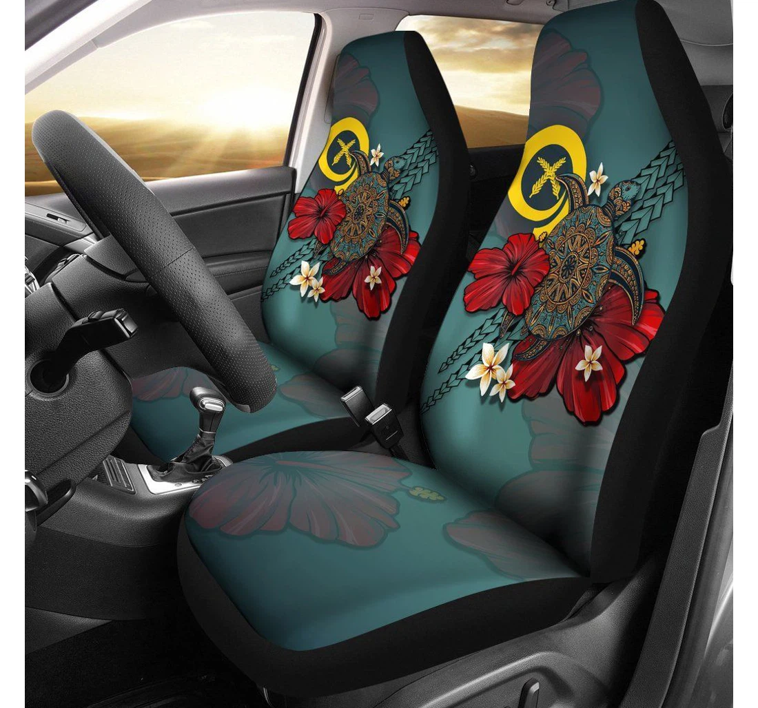 Vanuatu Blue Turtle Tribal A24 Universal Front Car Seat Cover