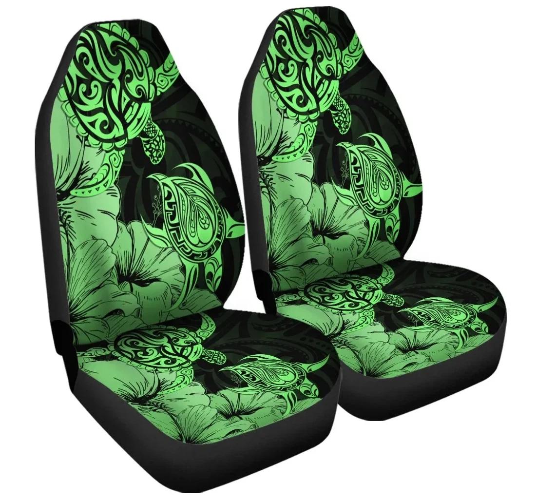 Accessory Hawaii Turtle Polynesian Hibiscus Art Green Ah Jr Universal Front Car Seat Cover