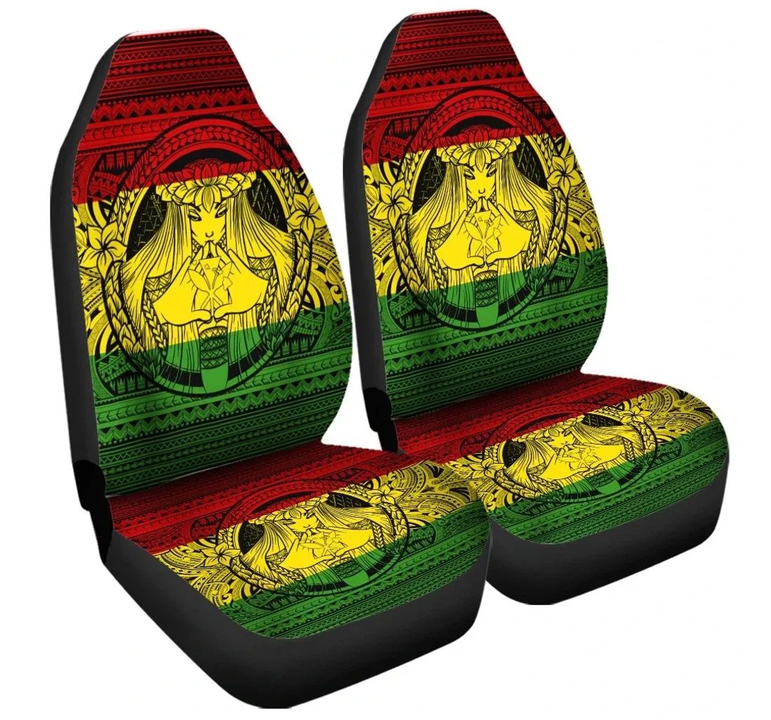 Accessory Hawaiian Map Madame Pele Kanaka Plumeria Polynesian Reggae Ah J7r Universal Front Car Seat Cover