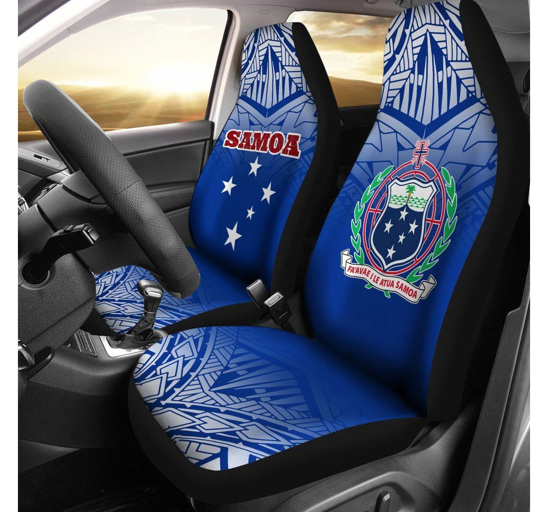 Samoa Covers- Polynesian Fog Blue Bn09 Universal Front Car Seat Cover
