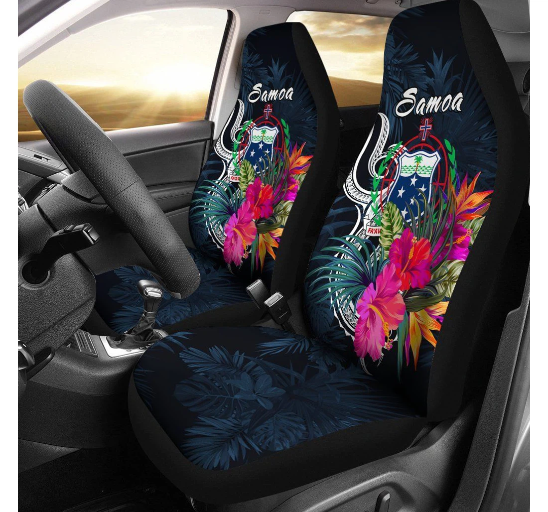 Samoa Polynesian Tropical Flowers Bn12 Universal Front Car Seat Cover