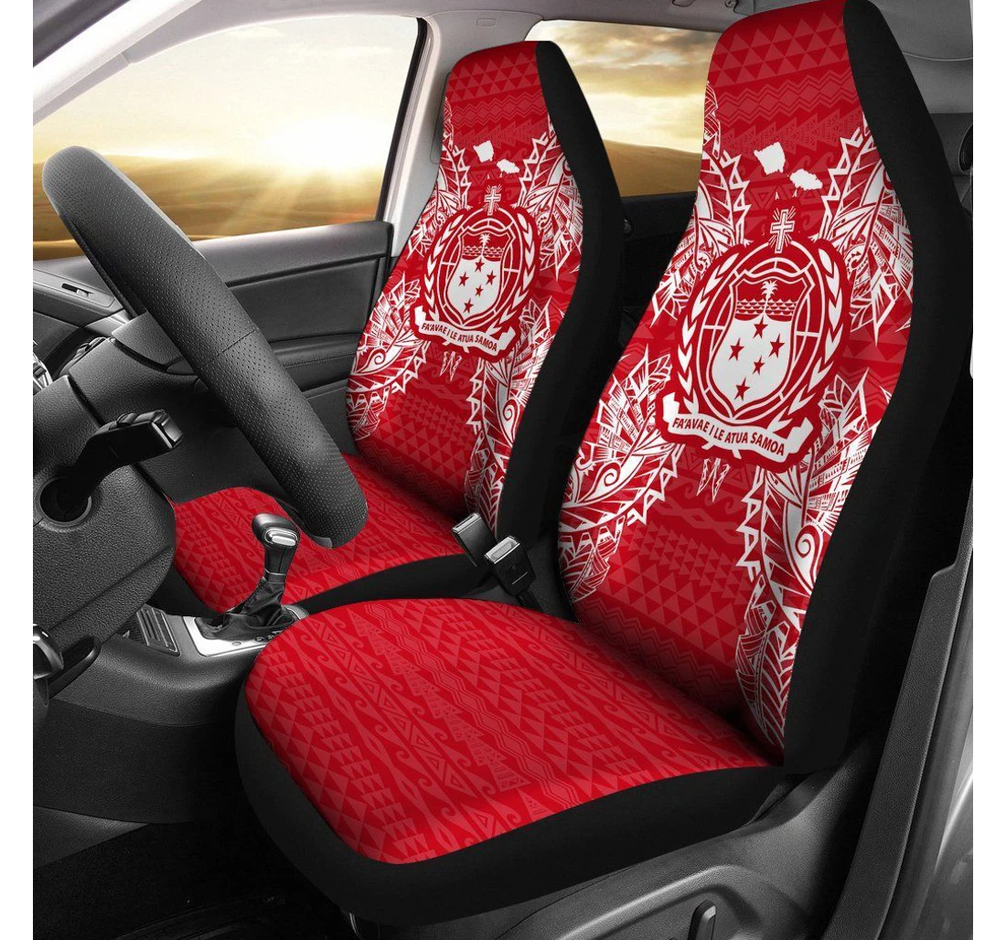 Samoa Polynesia Map Red White Bn39 Universal Front Car Seat Cover