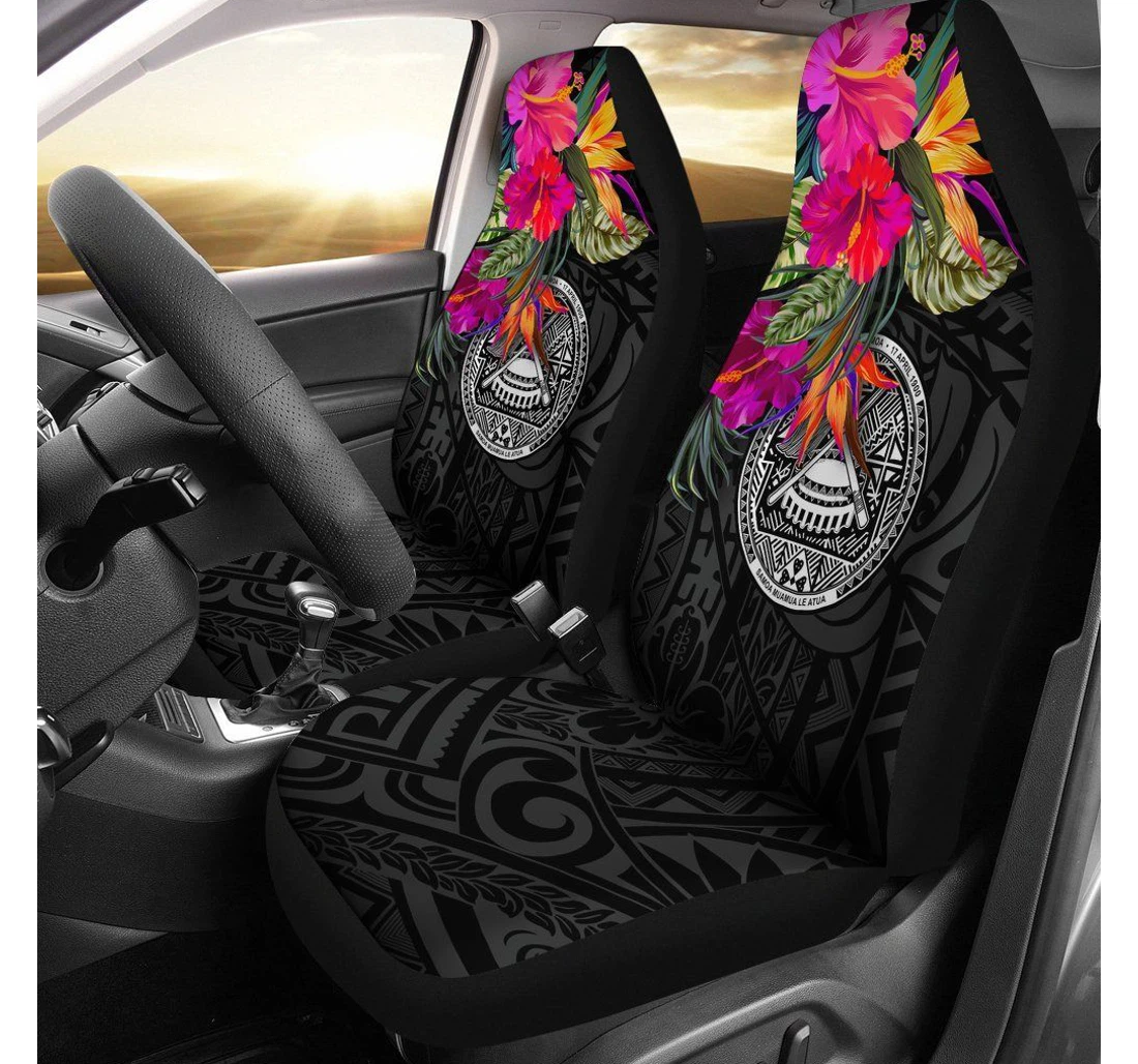 American Samoa Polynesian Hibiscus Pattern Bn39 Universal Front Car Seat Cover