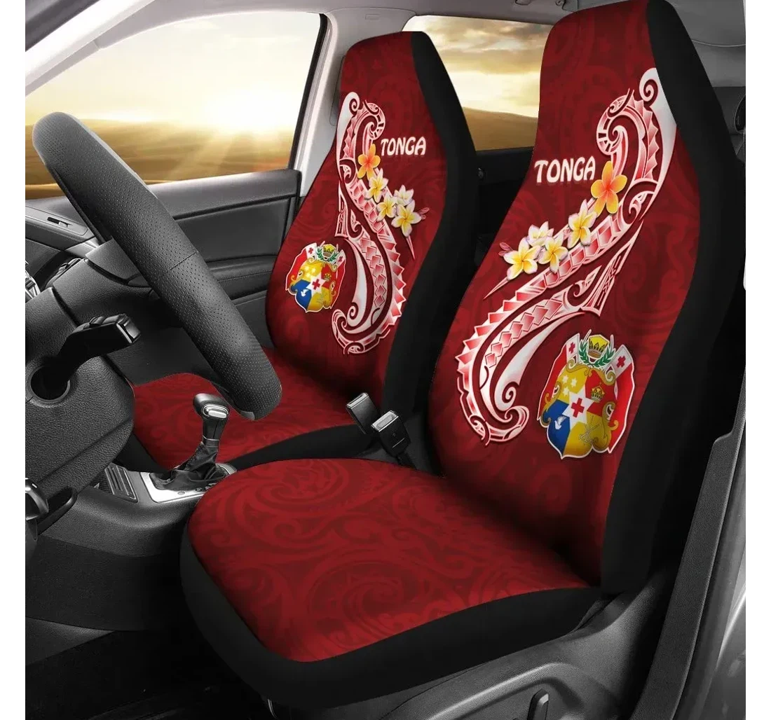 Tonga Tonga Coat Of Arms With Polynesian Patterns Bn25 Universal Front Car Seat Cover
