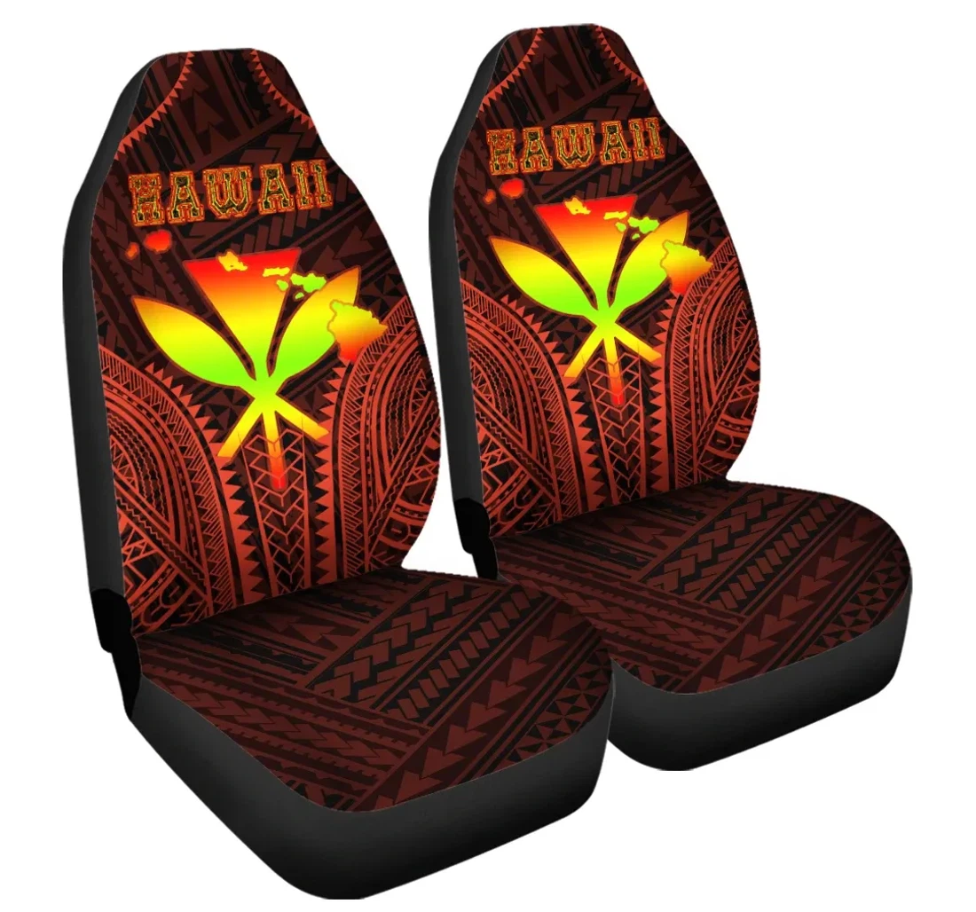 Accessory Hawaiian Kanaka Map Polynesian Orange Stronge Style Ah J2 Universal Front Car Seat Cover