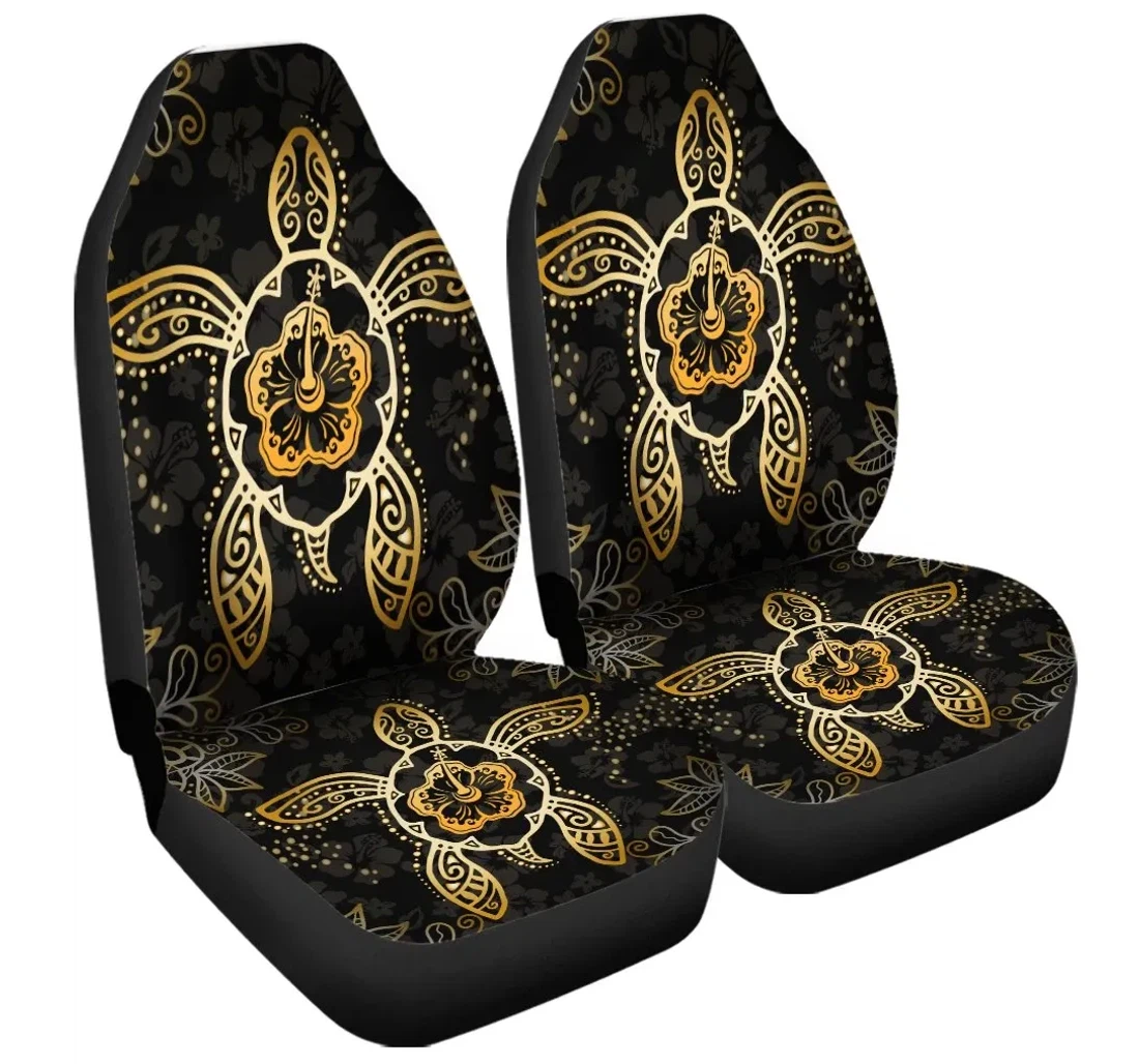 Accessory Hawaiian Turtle And Hibiscus Polynesian Gold Ah Jr Universal Front Car Seat Cover