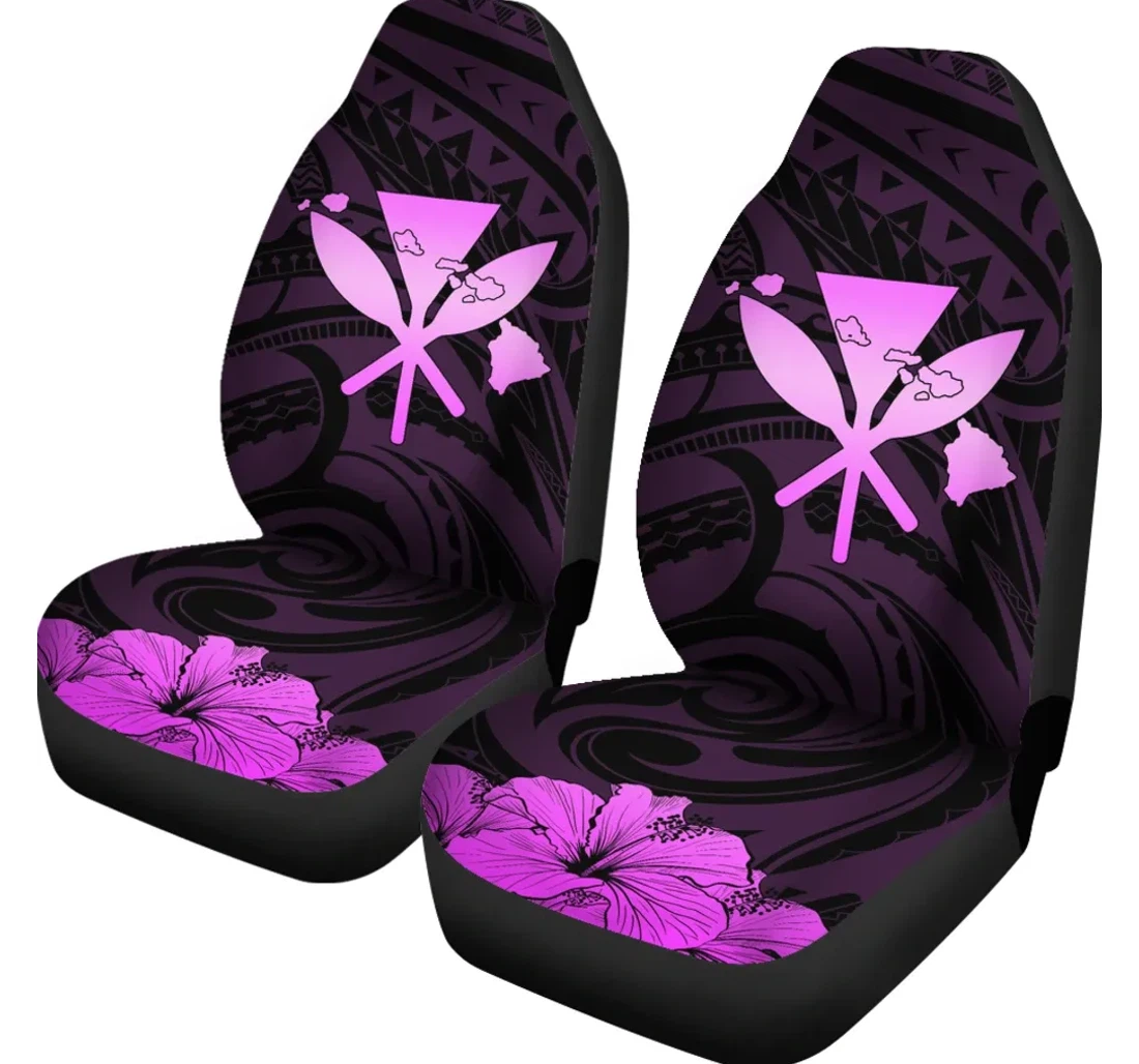 Accessory Hawaiian Kanaka Hibiscus Polynesian Love Pink J1 Universal Front Car Seat Cover