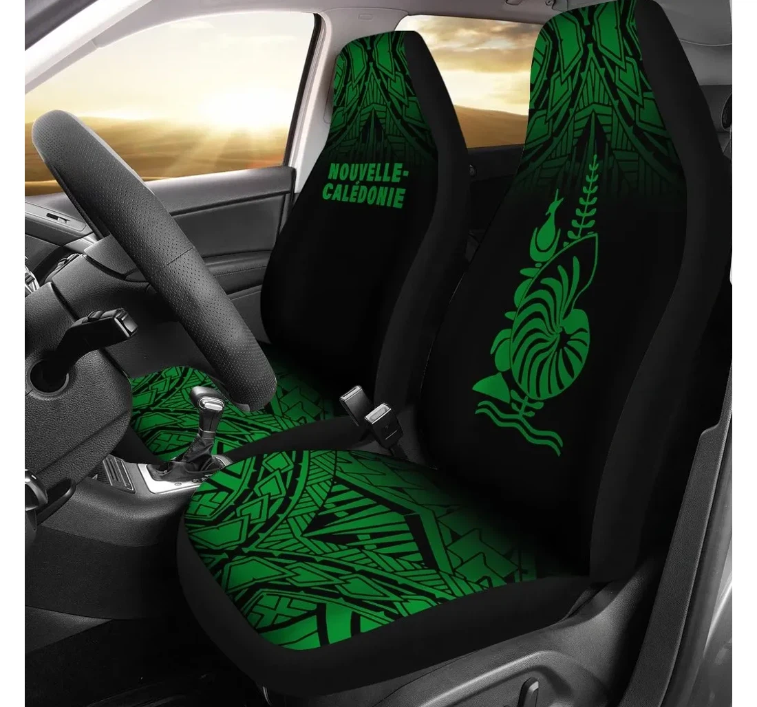 New Caledonia Polynesian Green Fog Bn11 Universal Front Car Seat Cover