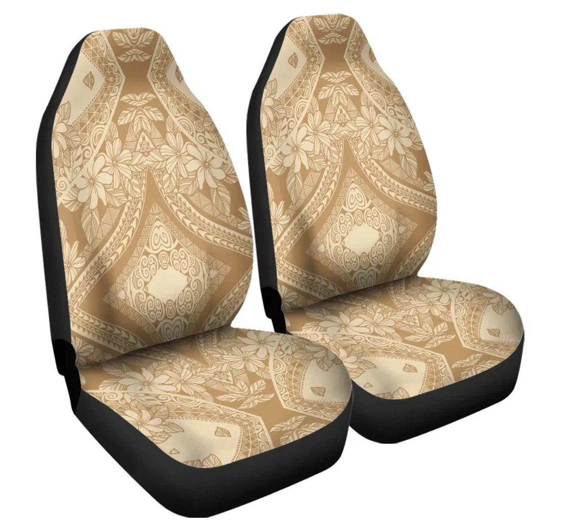 Accessory Polynesian Plumeria Mix Gold Ah J6 Universal Front Car Seat Cover