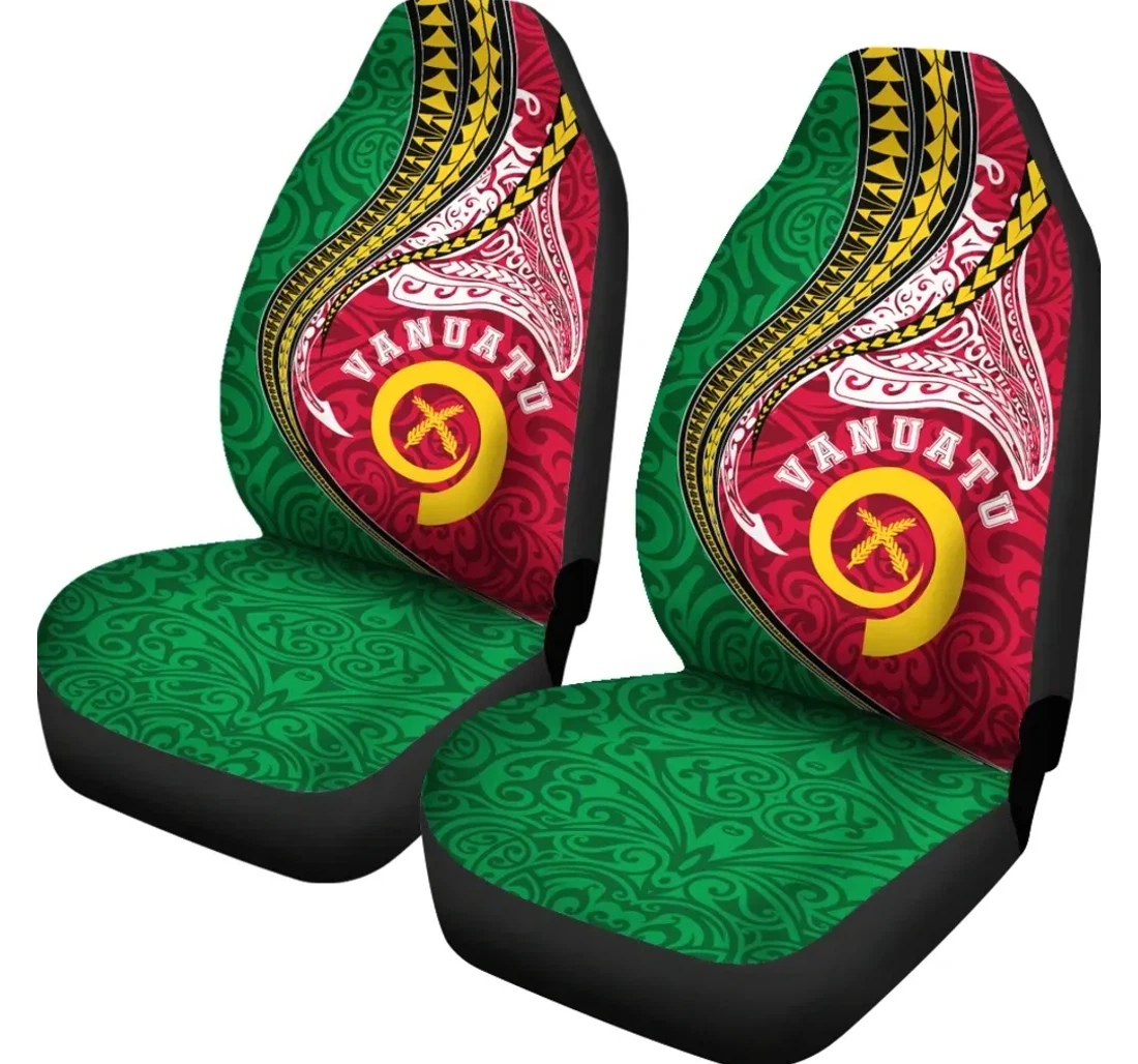 Vanuatu Polynesian Vanuatu Manta Polynesian Th65 Universal Front Car Seat Cover