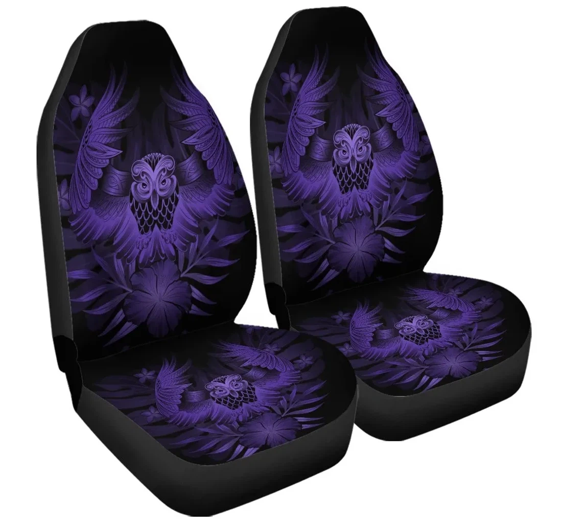 Accessory Hawaiian Owl Hibiscus Plumeria Polynesian Purple Ah J4r Universal Front Car Seat Cover