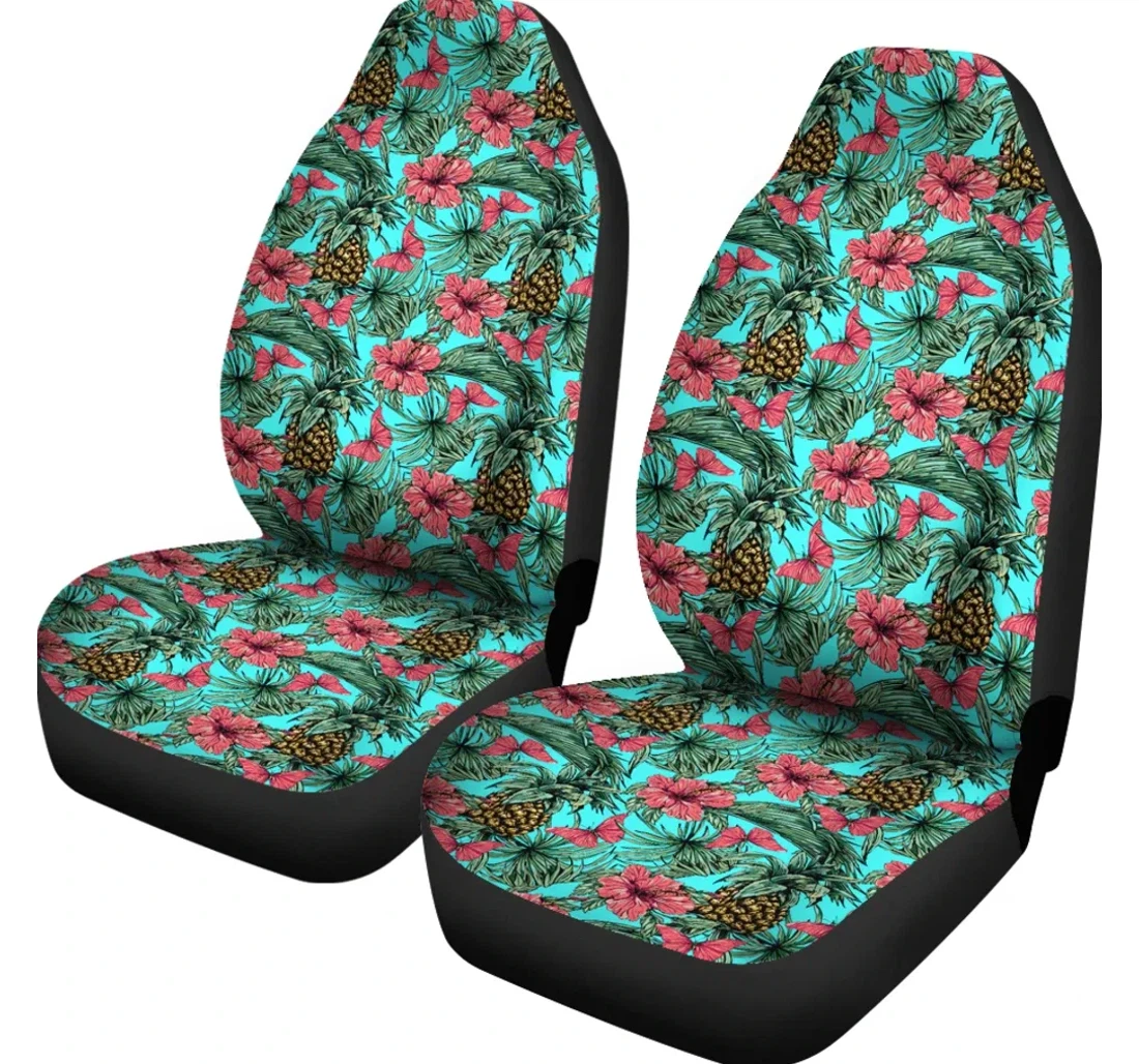 Accessory Pineapple And Hibiscus Ah Th3 Universal Front Car Seat Cover