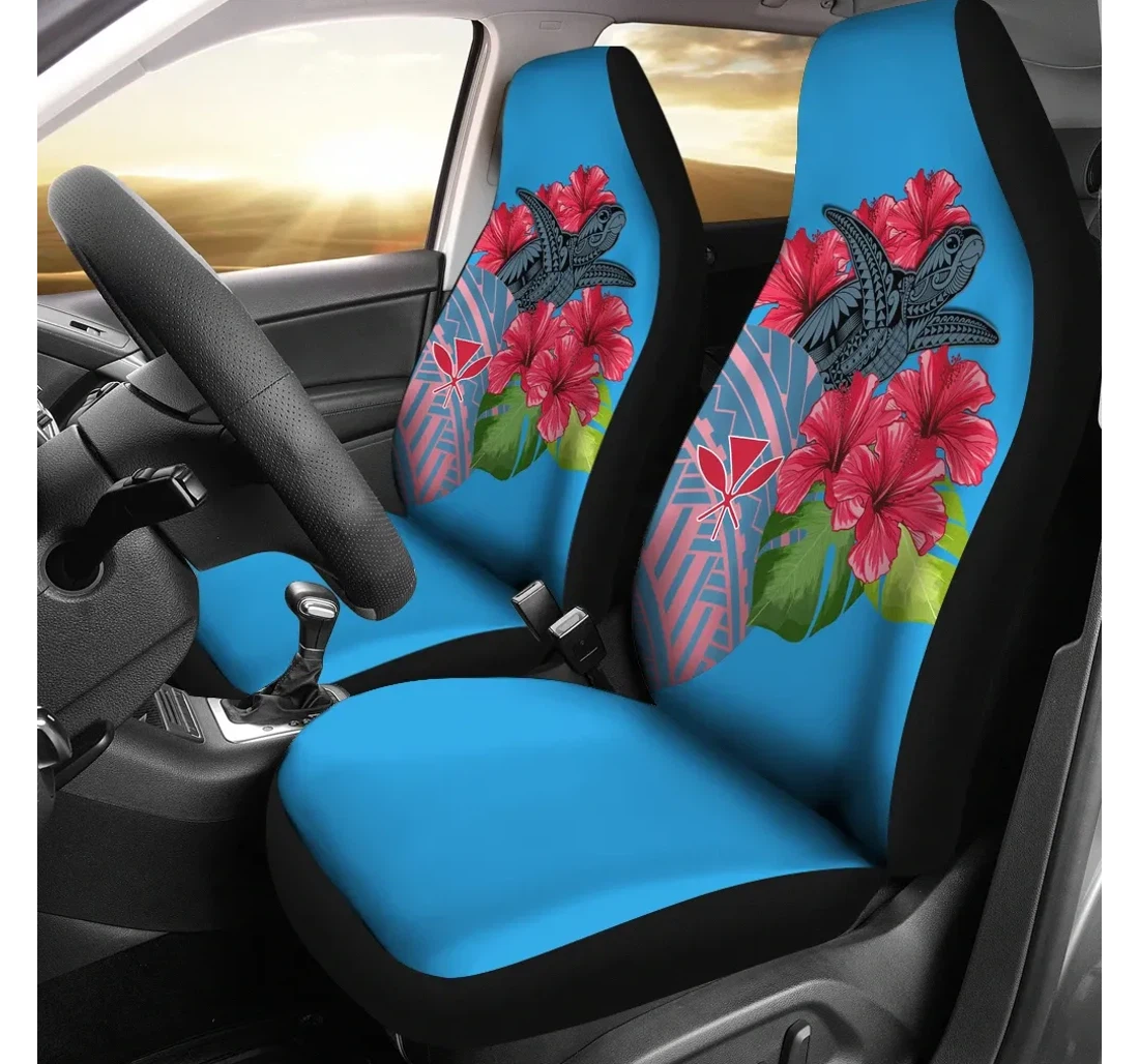 Accessory Hawaii Turtle Hibiscus Kanaka Pink Style Ah J2 Universal Front Car Seat Cover