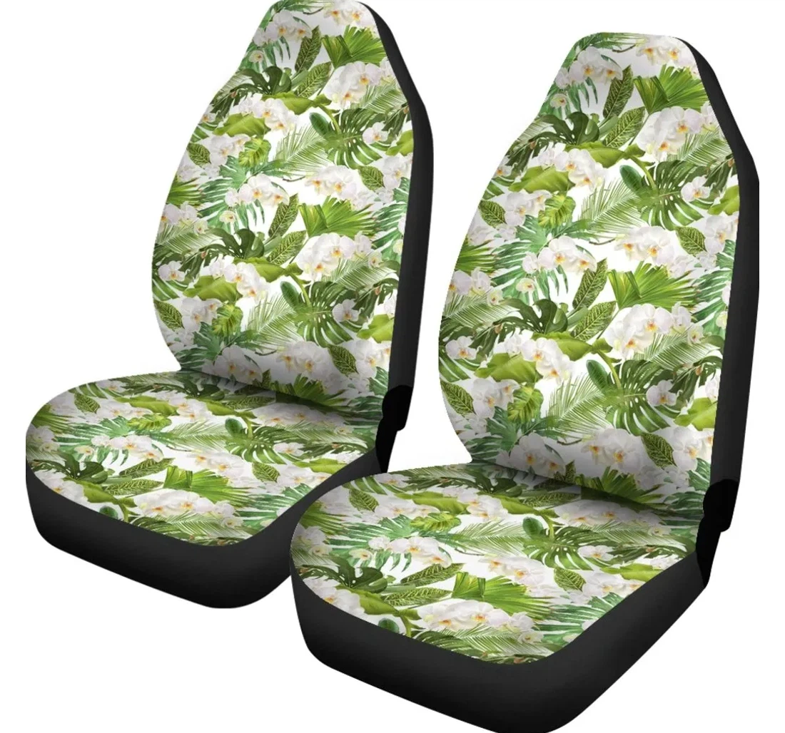 Accessory Hawaii Tropical Plumeria White Ah J7 Universal Front Car Seat Cover