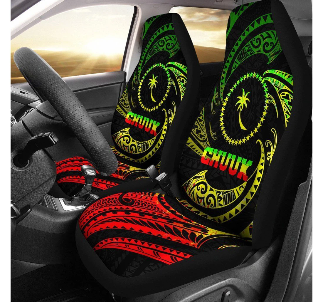 Chuuk Micronesia Reggae Tribal Wave Bn12 Universal Front Car Seat Cover