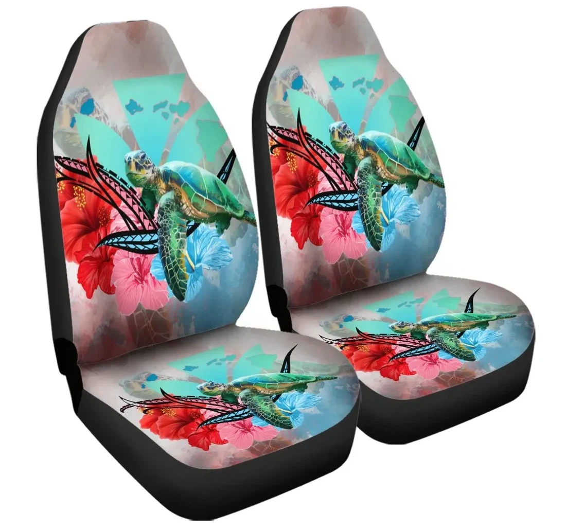 Accessory Hawaii Map Kanaka Sea Turtle Hibiscus Ah Blue Pink J5r Universal Front Car Seat Cover
