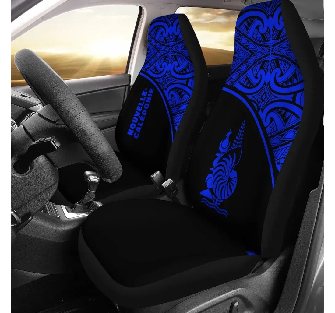 New Caledonia Polynesian Blue Curve Bn11 Universal Front Car Seat Cover