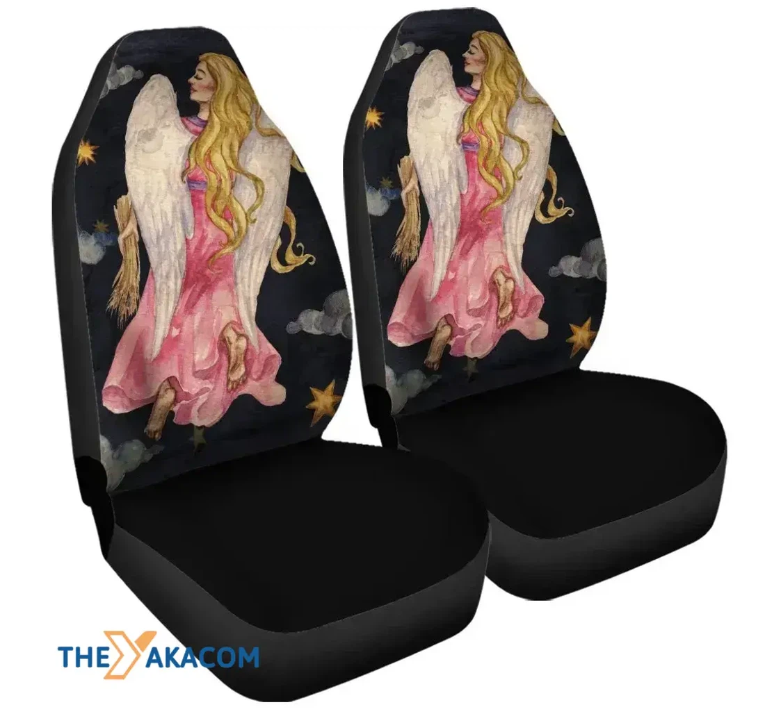 Watercolor Virgo Zodiac Sign Universal Front Car Seat Cover