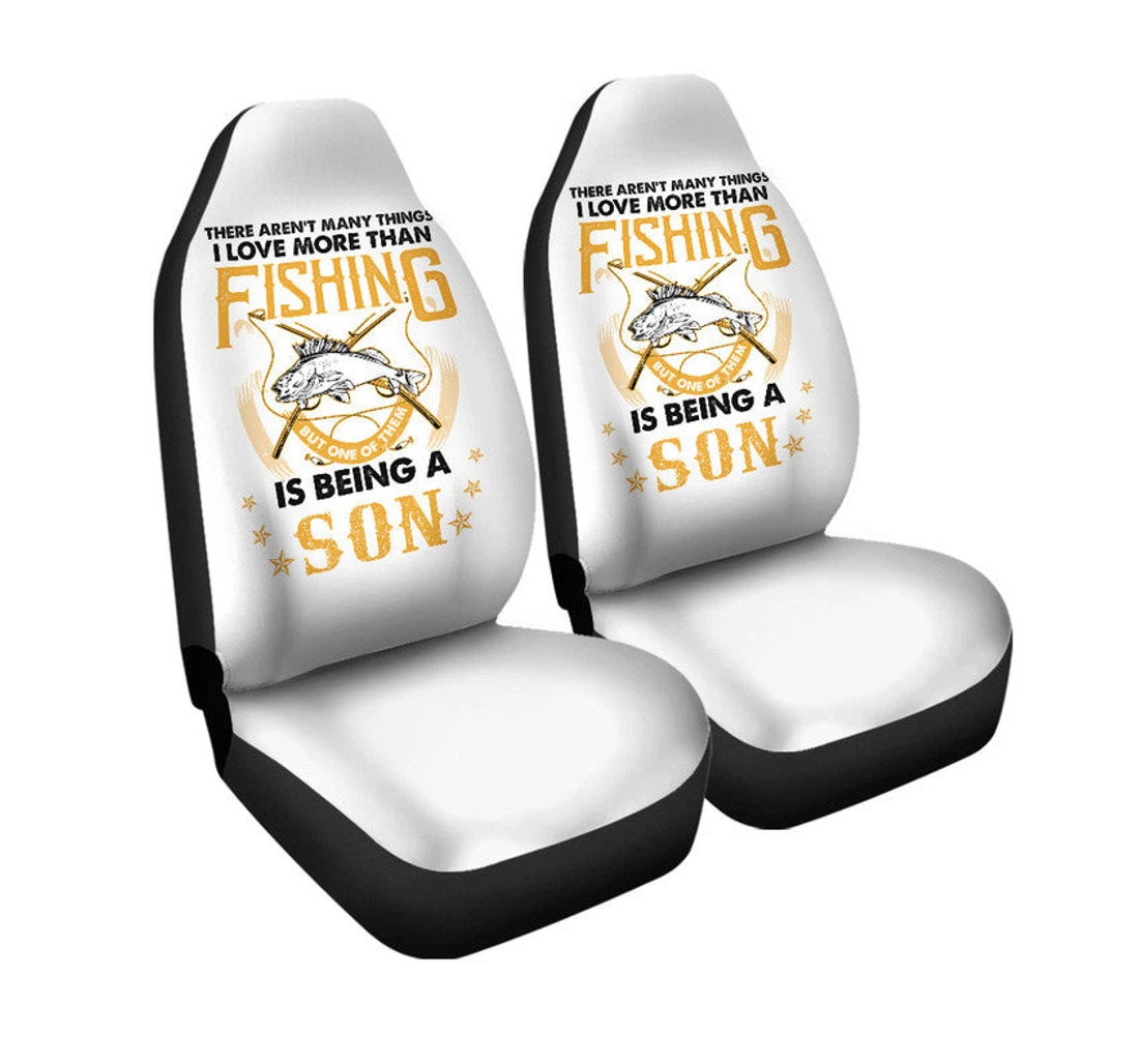 Father Day Fishing And Being A Son - White Lt8 Universal Front Car Seat Cover