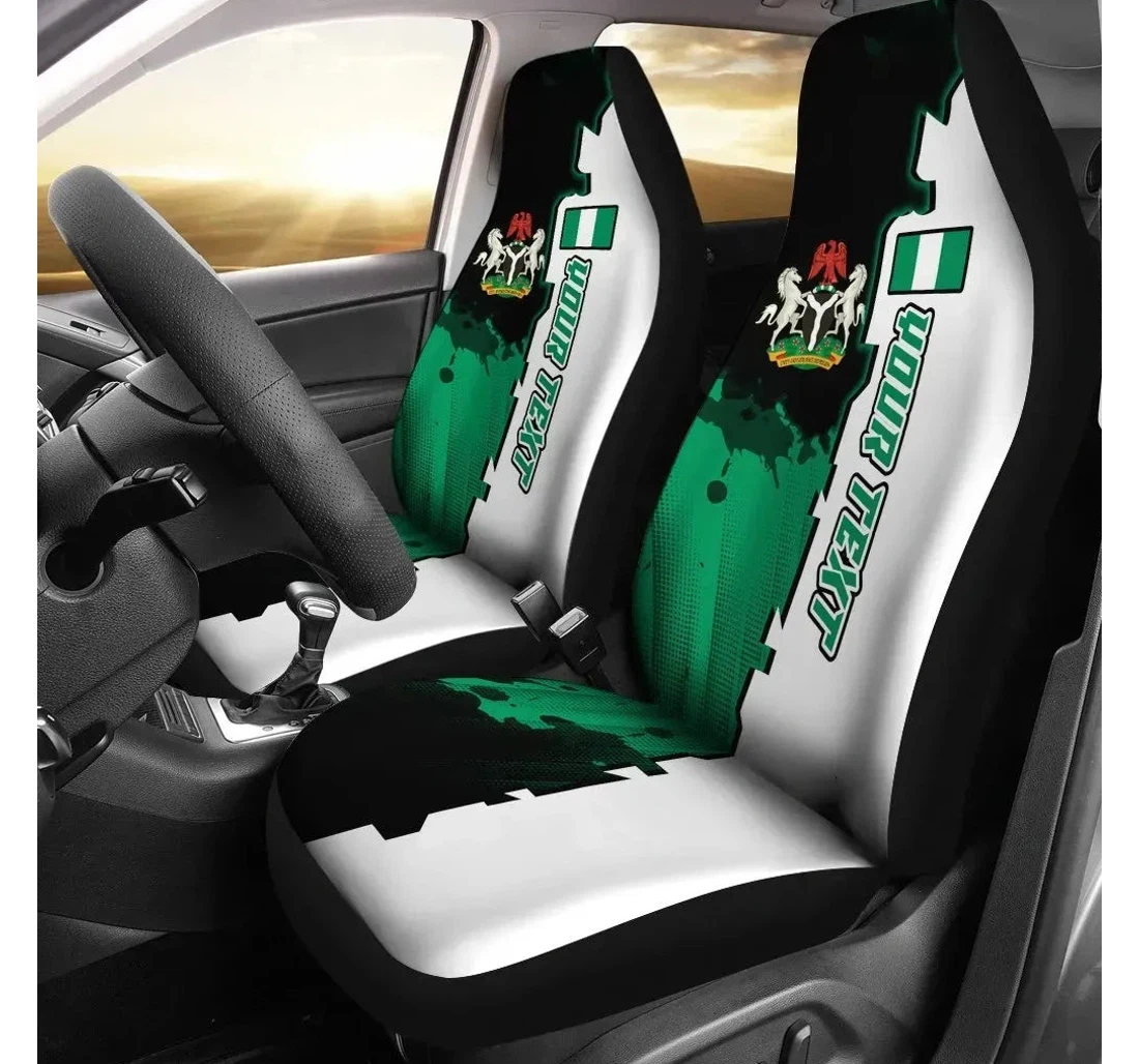 Nigeria Personalised - Independence Day Rlt8 Universal Front Car Seat Cover