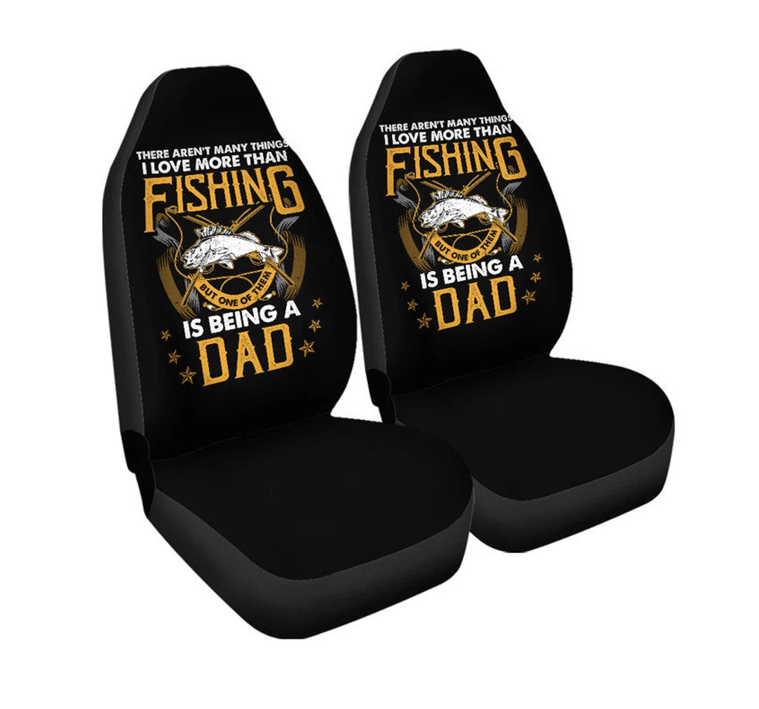Father Day Fishing And Being A Dad - Black Lt8 Universal Front Car Seat Cover