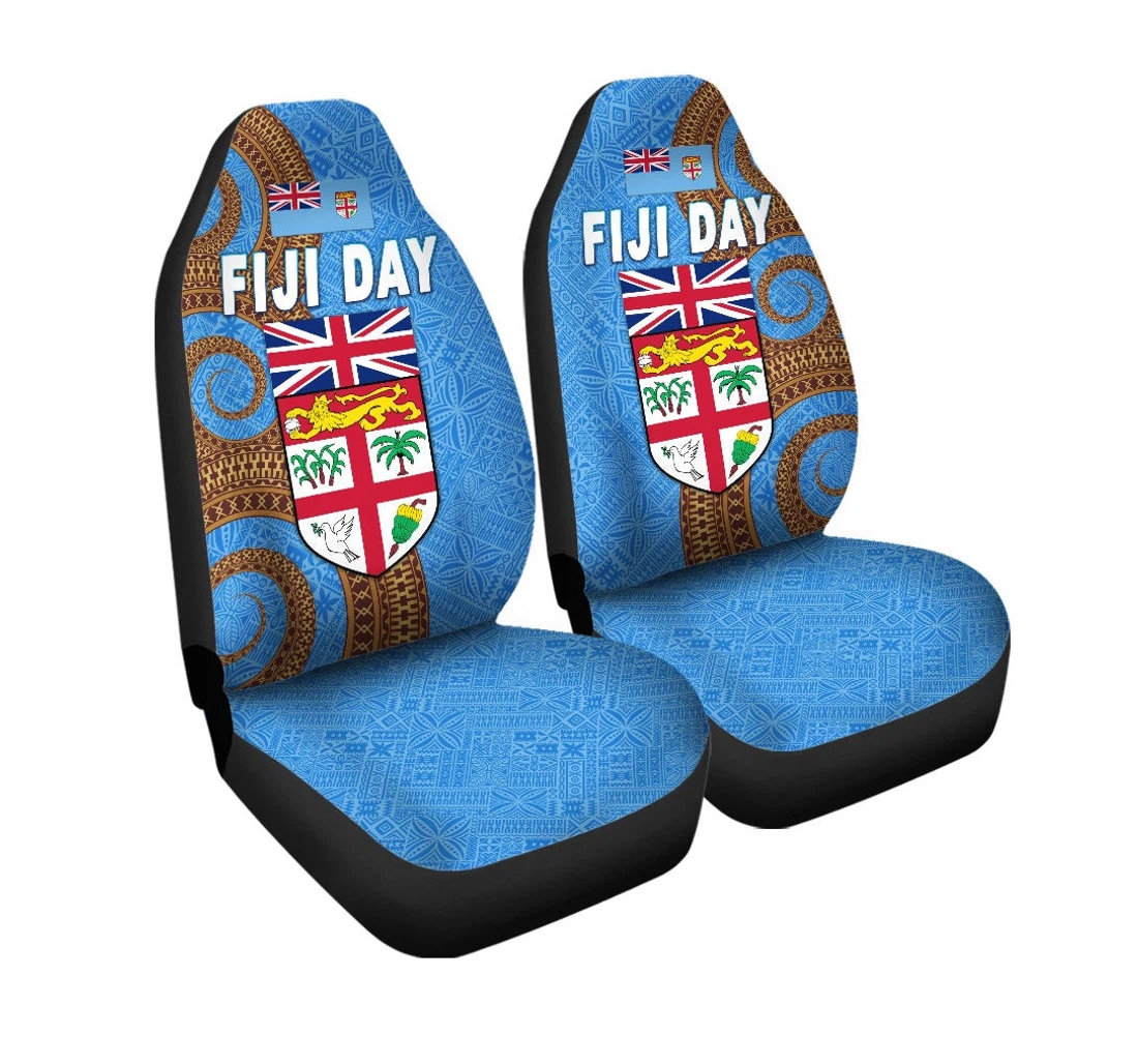 Fiji Day Independence Anniversary Simple Style Lt8 Universal Front Car Seat Cover