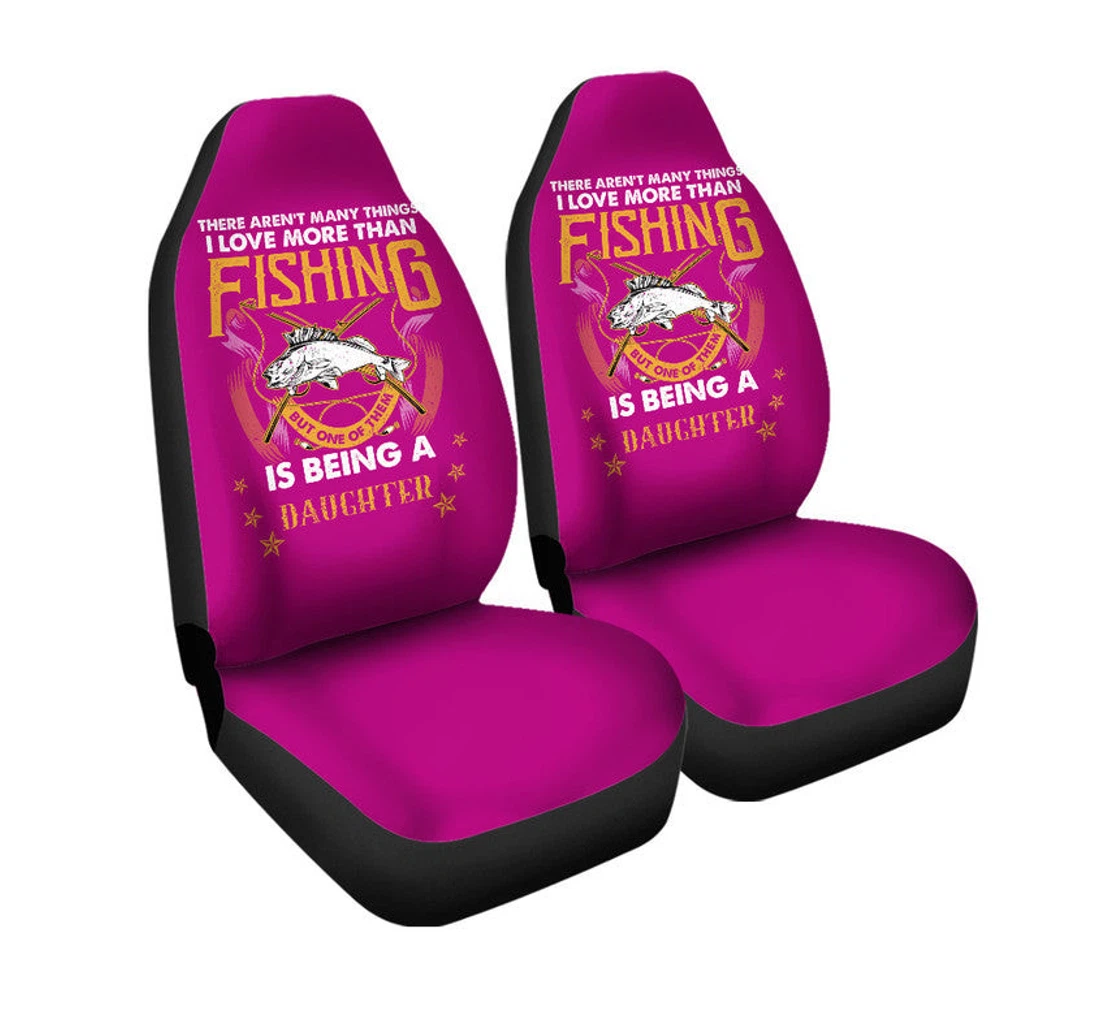 Father Day Fishing And Being A Daughter - Pink Lt8 Universal Front Car Seat Cover