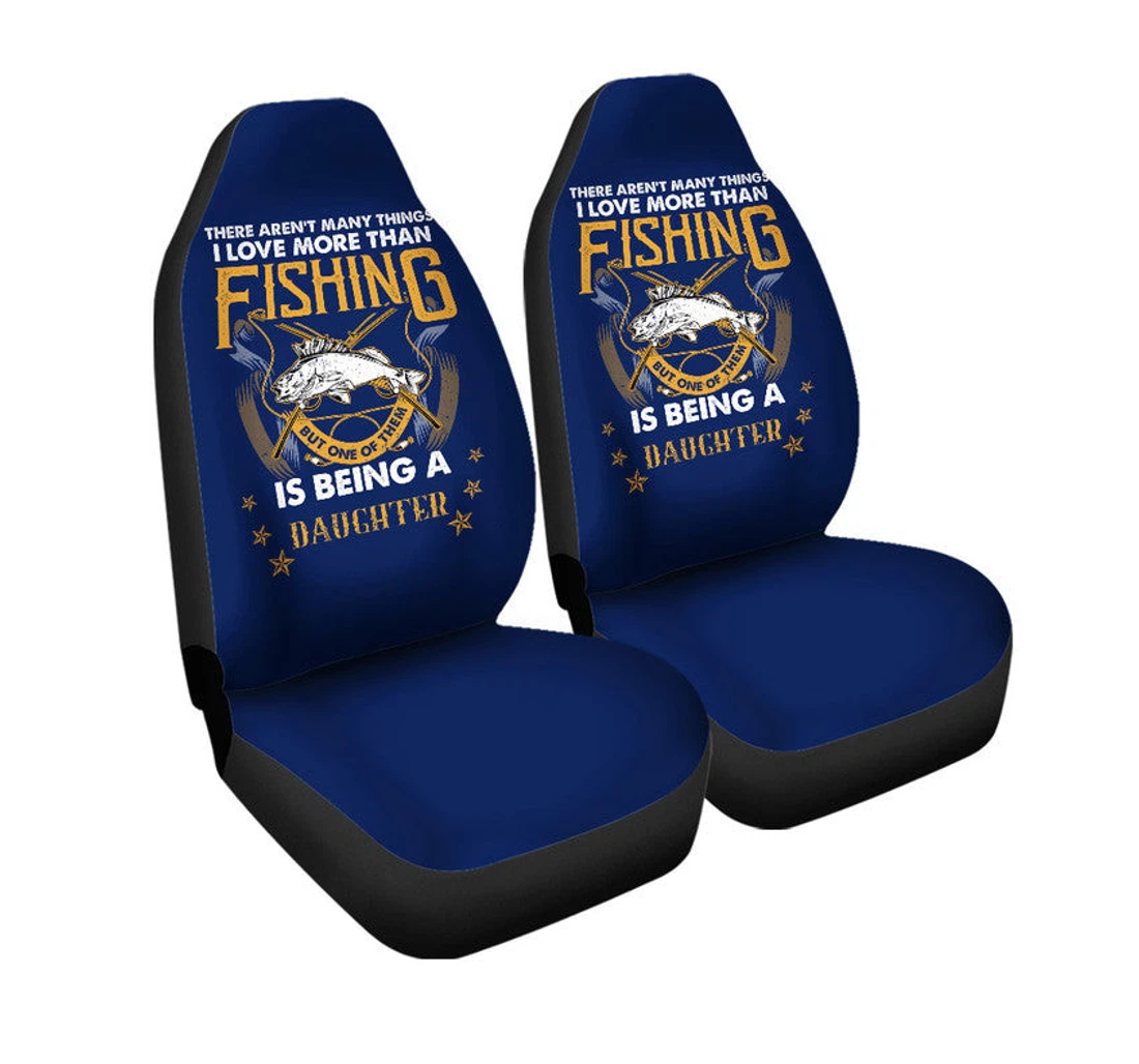 Father Day Fishing And Being A Daughter - Navy Lt8 Universal Front Car Seat Cover